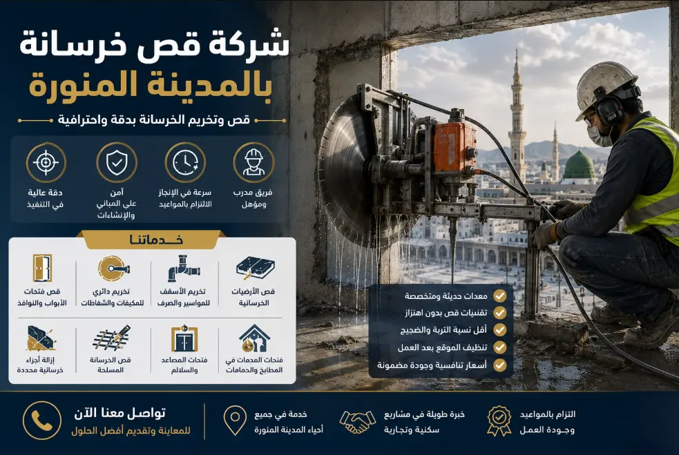 شركة قص خرسانة بالمدينة المنورة